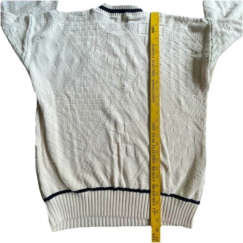 Vintage (NWT) McBriar textured Golf Sweater v-neck USA Made Men's XL embroidered